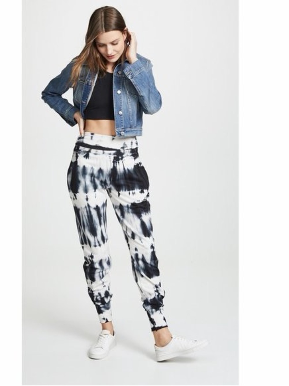 Young Fabulous & Broke Black and White Tie-Dye Joggers Size S